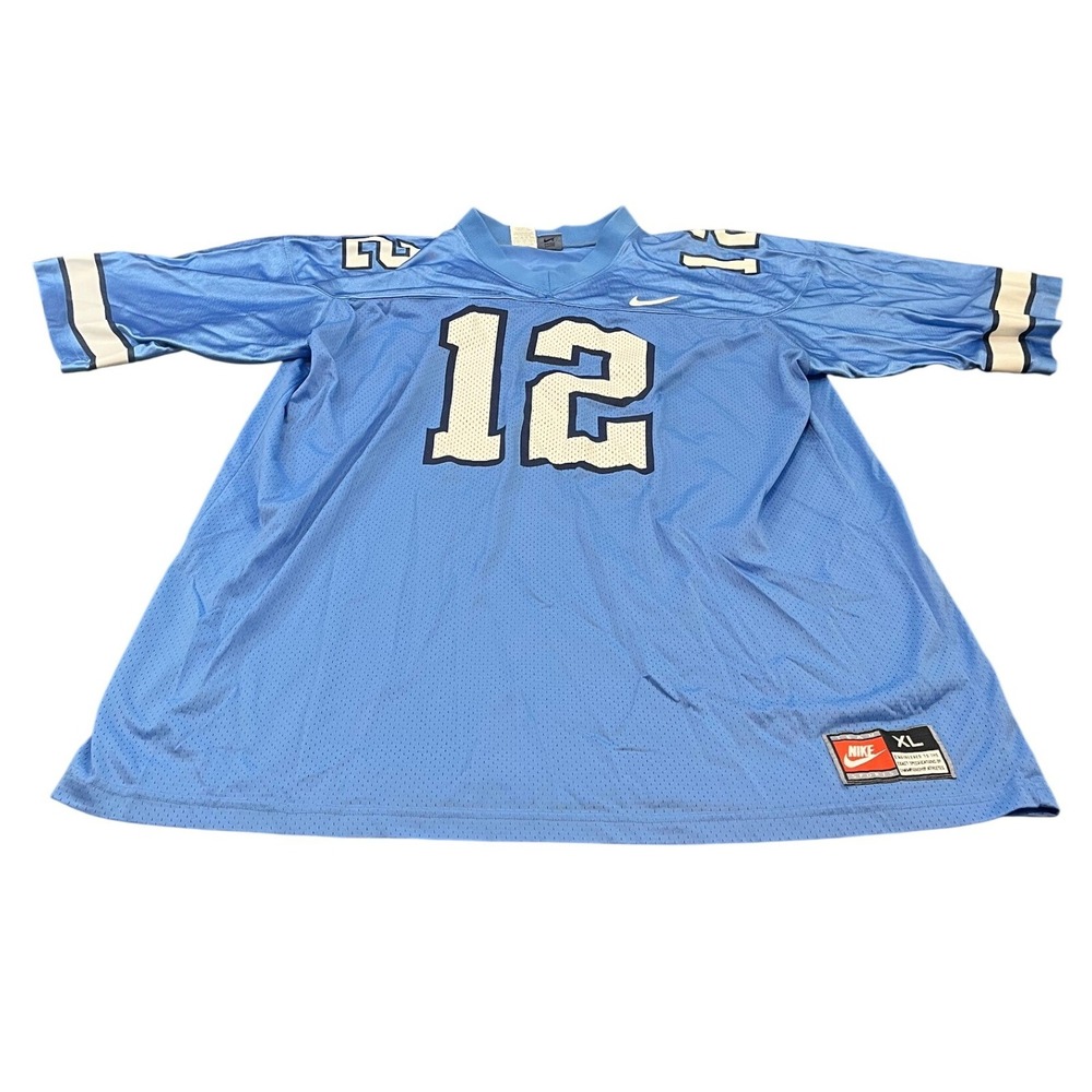 Vintage UNC North Carolina Team Nike Football Jersey XL Mesh V-Neck Sportswear